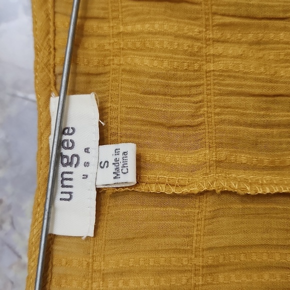 97%Cotton Yellow V-Neck Women's Boxy Boho Top Lagenlook Minimalist - Picture 5 of 8